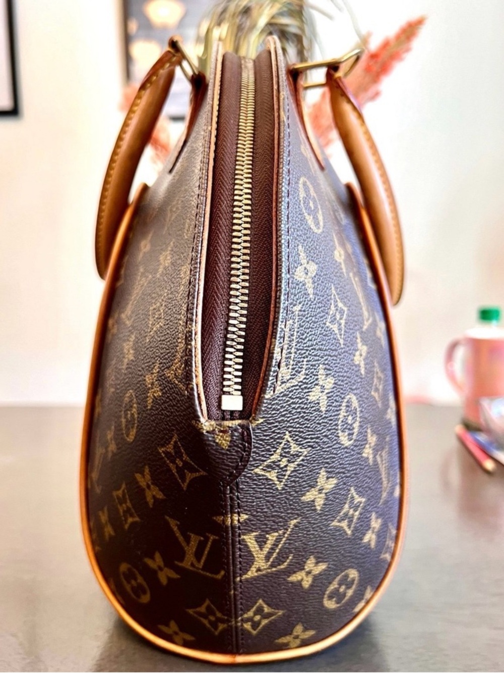Louis Vuitton Monogram Ellipse MM Satchel in Brown and Tan - Picture 3 of 9